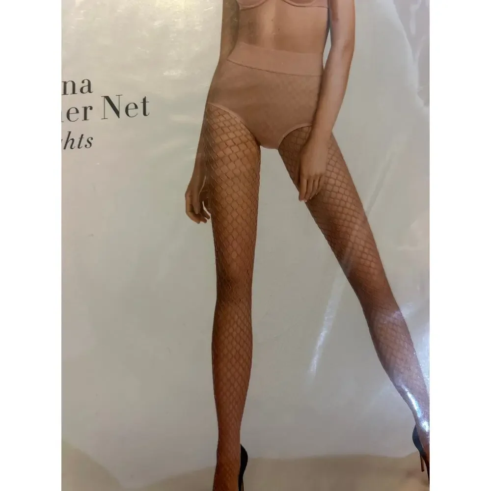 WOLFORD Tina Summer Net Tights Fishnet Nude Size Medium M Gobi New w Package NWT